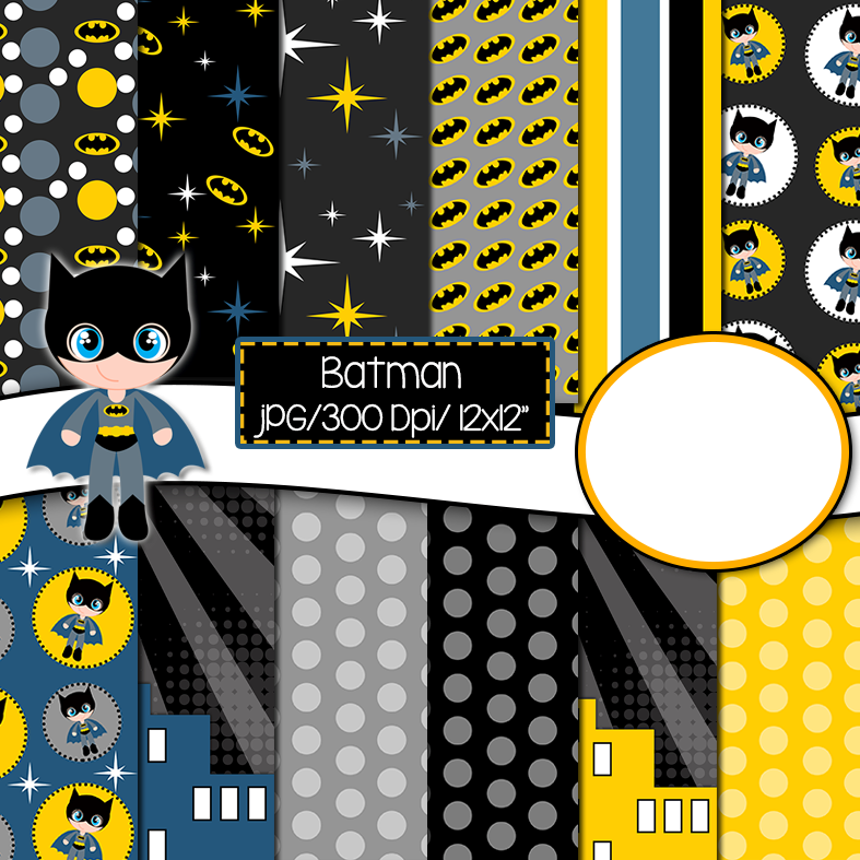 Paper Batman Kit Digital Papel Batman - Imagem 1