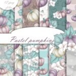 Kit Digital Papeis Abobora Pastel