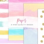 Kit Digital Papeis Arco-Iris Tons Pastel Dourado