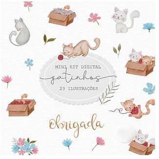 Pena Papel KIT DIGITAL GATINHOS Kit Digital Gatinhos - Imagem 1