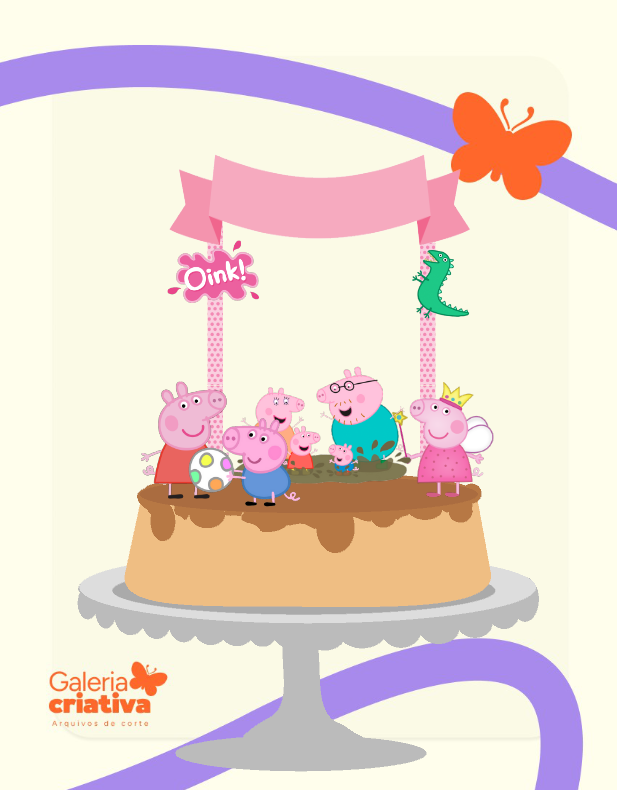 Peppa Pig 1 Arquivo Topo de Bolo Peppa Pig 1 - Imagem 1