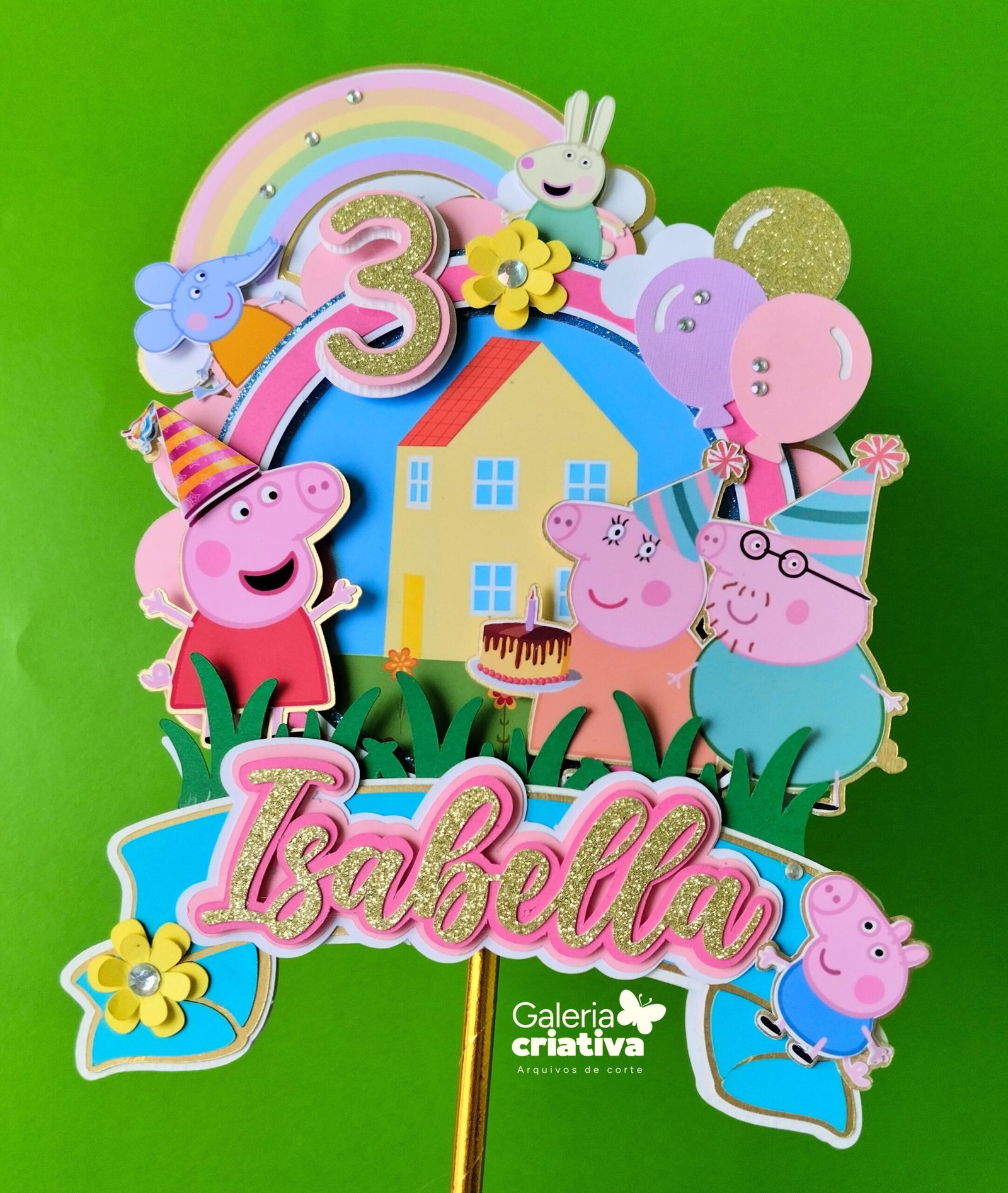 Peppa Pig Circular Arquivo Topo de Bolo Peppa Pig Circular - Imagem 1