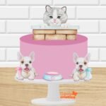 Arquivo Topo de Bolo Pet Cachorrinho e Gatinho Chaminé