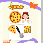 Arquivo Topo de Bolo Pizza Menina em Camadas