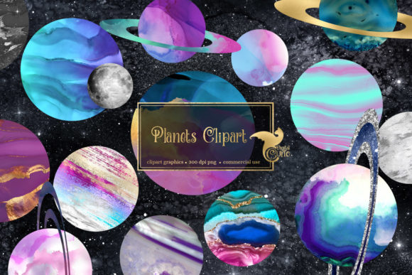 Planets-Clipart-2981652 Kit Digital Planetas Clipart - Imagem 1