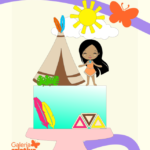 Arquivo Topo de Bolo Pocahontas Cute em Camadas