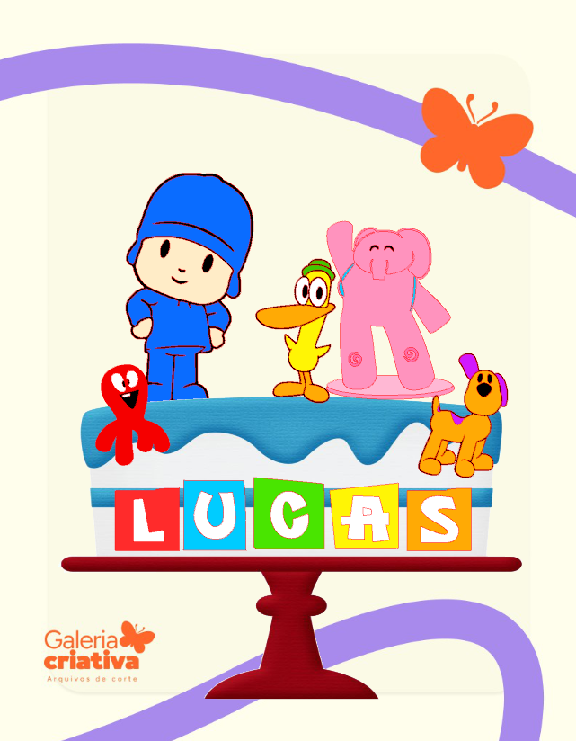 Pocoyo em Camadas 3 Arquivo Topo de Bolo Pocoyo em Camadas 3 - Imagem 1