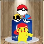 Arquivo Topo de Bolo Pokemon Pikachu em Camadas