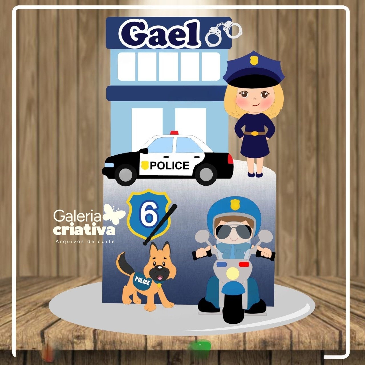 Policial Cute em Camadas 4 Arquivo Topo de Bolo Policial Cute em Camadas 4 - Imagem 1