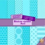 Kit Digital Papeis Basicos Vividos Azul