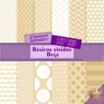 Kit Digital Papeis Basicos Vividos Bege
