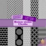 Kit Digital Papeis Basicos Vividos Chumbo