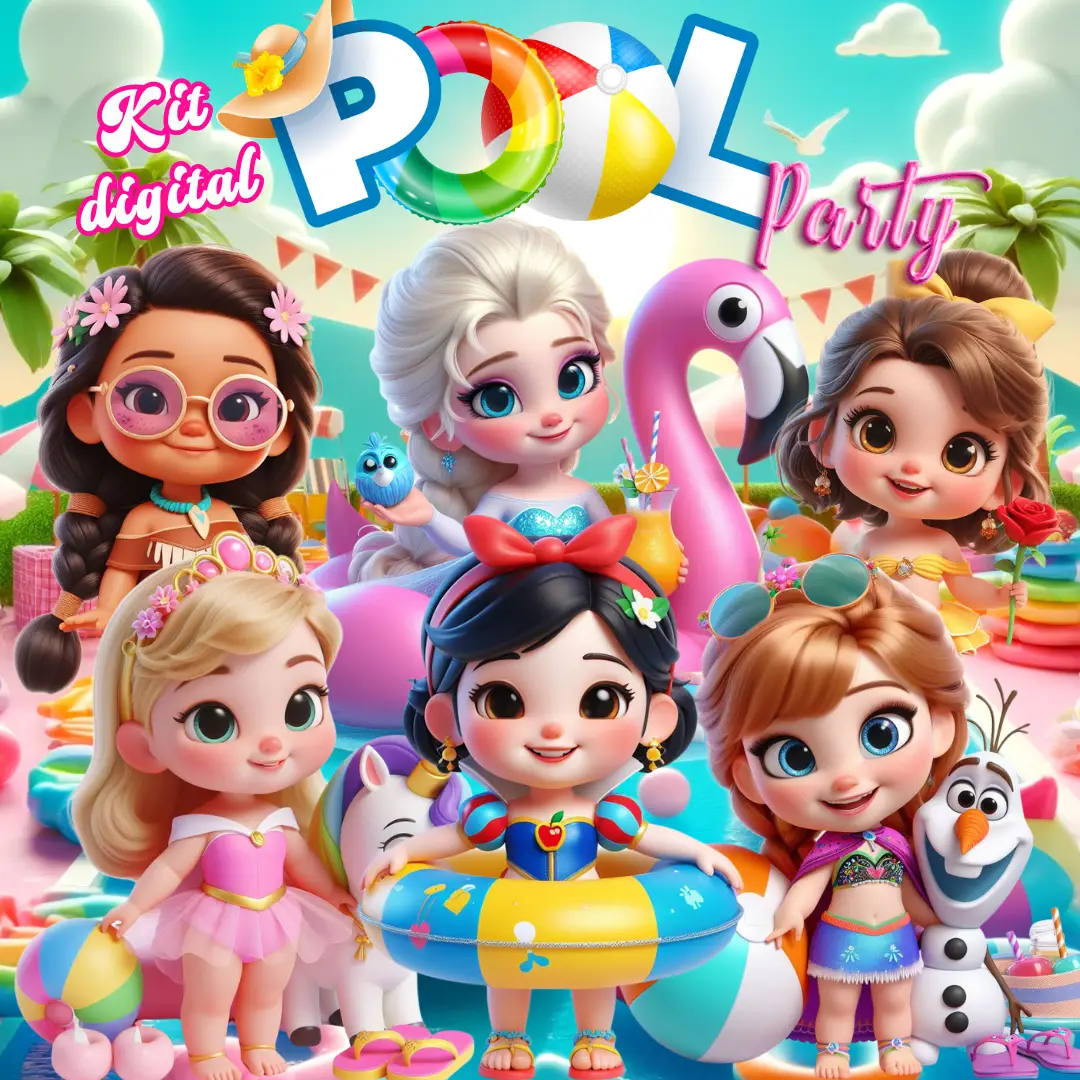 Pool Party Princesas Kit Digital Pool Party Princesas - Imagem 1