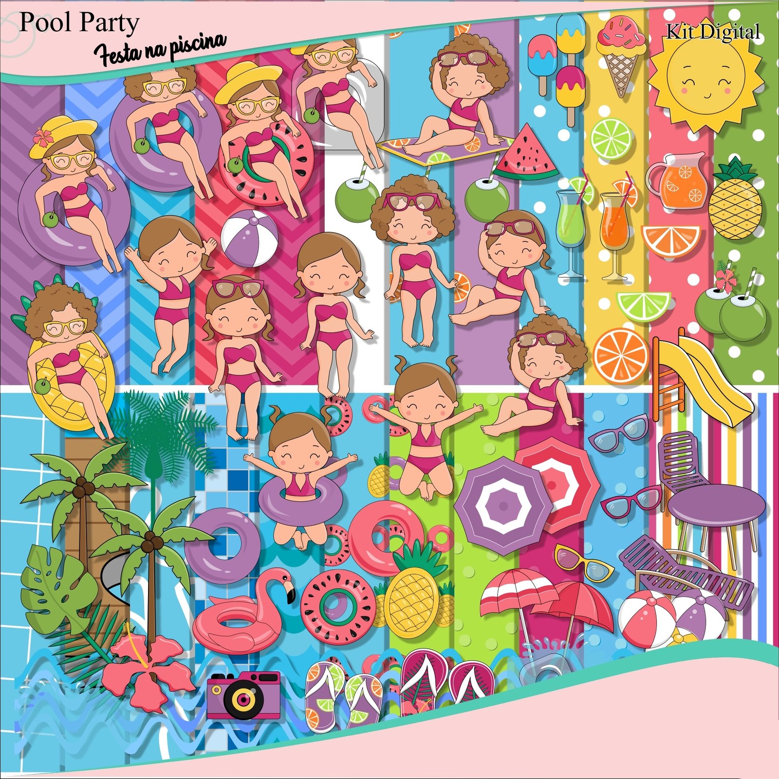 Pool Party Kit Digital Pool Party - Imagem 1