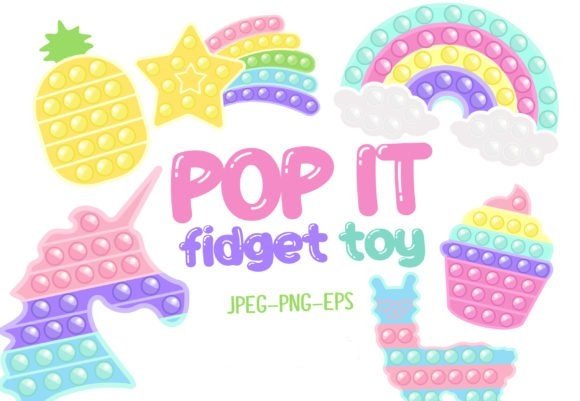 Pop It Fidget Toy Clipart Kit Digital Pop It Clipart - Imagem 1