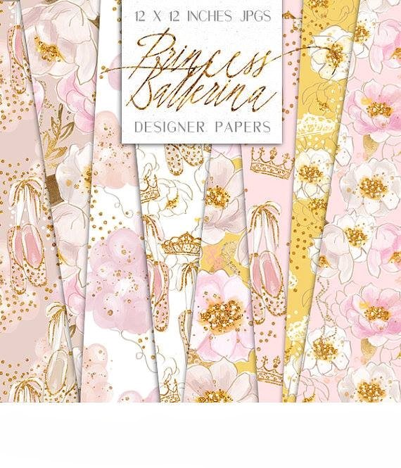 Princess Ballerina-BLOOMSICAL Kit Digital Papeis Princesa Bailarina - Imagem 1