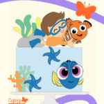 Arquivo Topo de Bolo Procurando Nemo Baby em Camadas