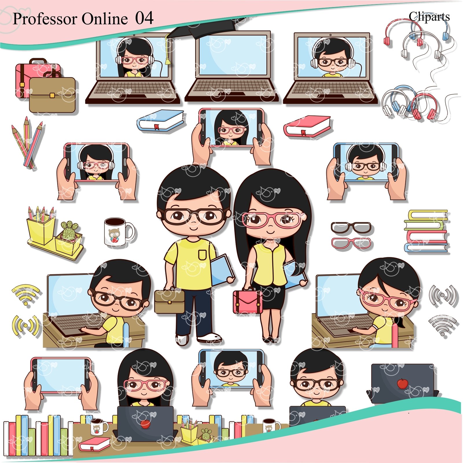 Professor Online_04_cp Kit Digital Professor Online Cabelos Pretos Liso - Imagem 1