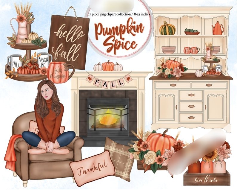 Pumpkin Spice Cozy-Gaynor Kit Digital Casa Aconchegante - Imagem 1