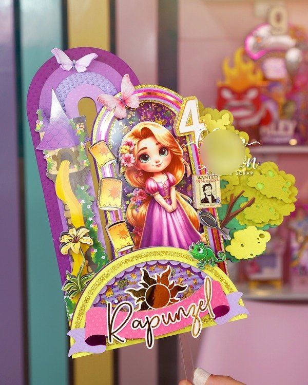 Rapunzel Enrolados Shaker Arquivo Topo de Bolo Rapunzel Enrolados Shaker - Imagem 1