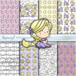 Kit Digital Papeis Rapunzel