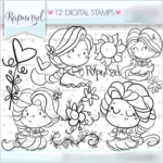 Kit Digital Rapunzel Rabisco Desenho