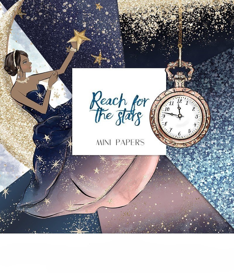 Reach_For_The_Stars_Paper_Mini Kit Digital Papeis Alcance as Estrelas - Imagem 1