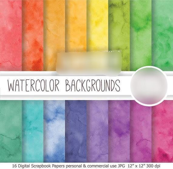 Real Watercolor Paper Kit Digital Papeis Aquarela - Imagem 1