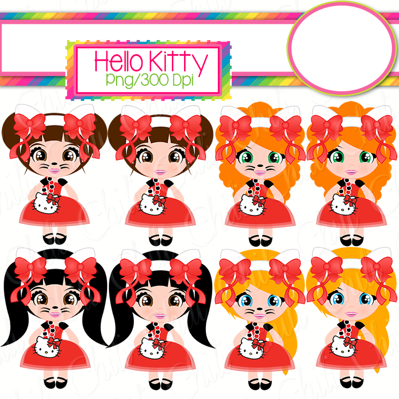 Red Hello Kitty Kit Digital Hello Kitty - Imagem 1