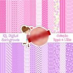 Kit Digital Papeis Rosa e Lilas