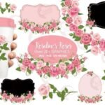 Kit Digital Moldura Floral Rosa