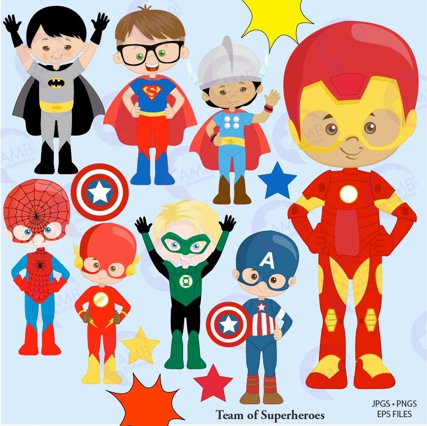 SUPER HEROIS PACK Kit Digital Super Herois Packs - Imagem 1