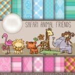 Kit Digital Papeis Safari Animal