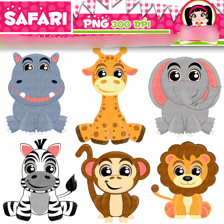Safari ChiliClipart Kit Digital Safari - Imagem 1