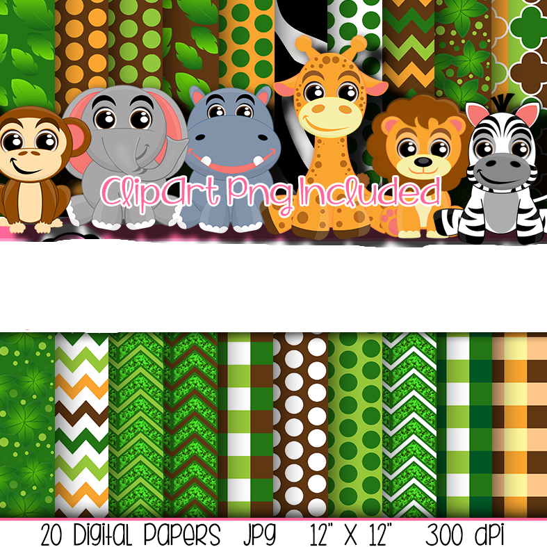 Safari Kit Digital Papeis Safari - Imagem 1