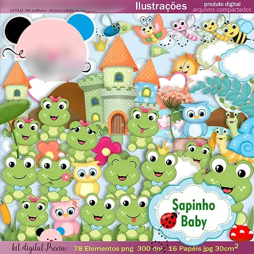 Sapinho Baby ARTE DIGITAL Kit Digital Sapinhos Baby - Imagem 1
