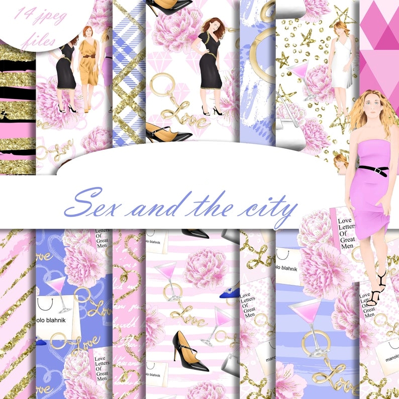 Sex And The City PP-DDAA Kit Digital Papeis Mulheres sex - Imagem 1