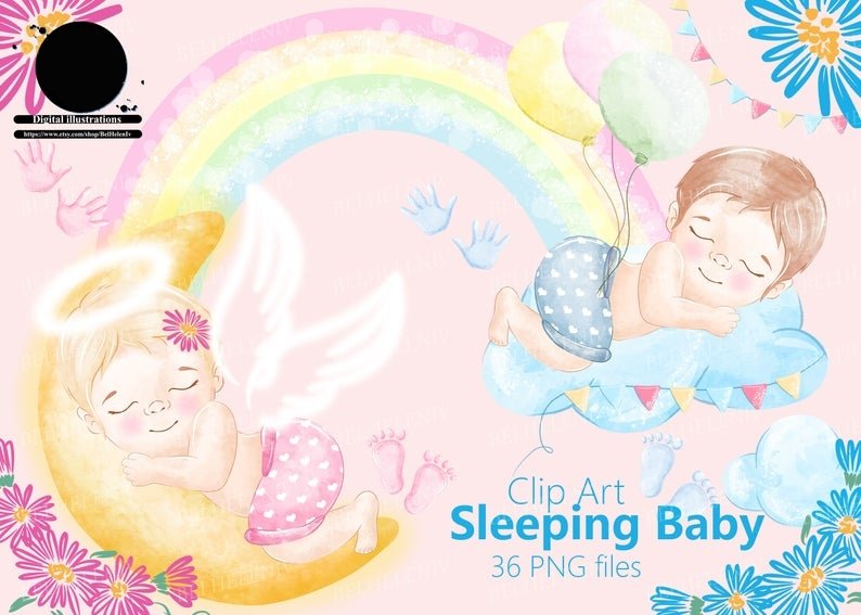 Sleeping Baby Kit Digital Anjinhos Baby - Imagem 1
