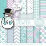 Kit Digital Papeis Boneco de Neve