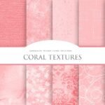 Arquivo Kit Digital Papel  Texturas Coral