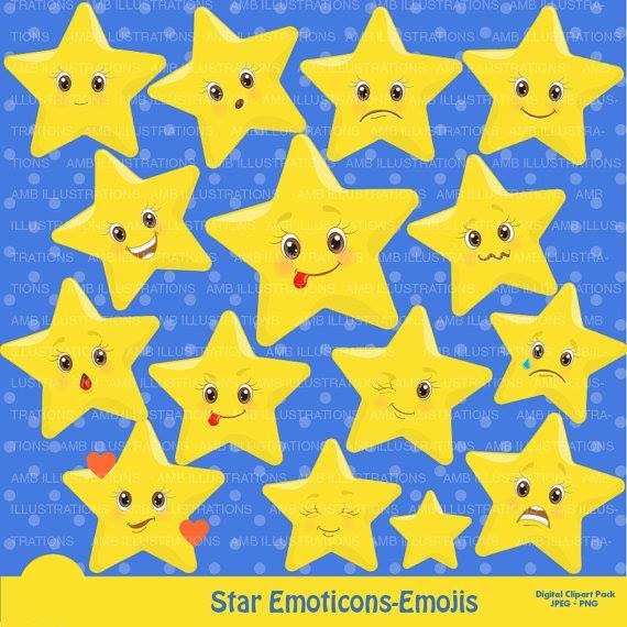 Star Emotions Emojis Kit Digital Estrelas Emoji - Imagem 1