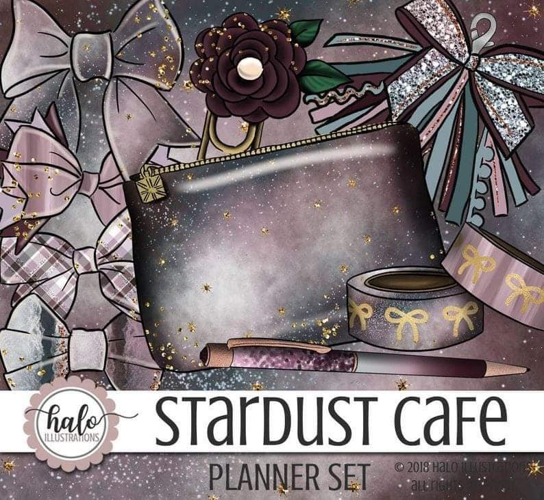 Stardust Cafe Planner-Halo Arquivo Kit Digital Acessórios - Imagem 1