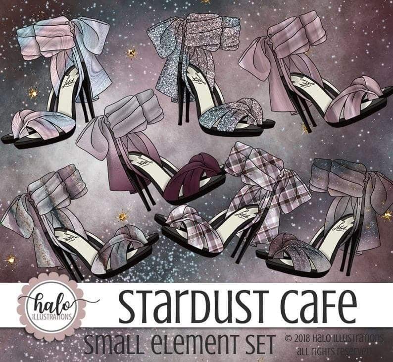 Stardust Cafe Small Element-Halo Arquivo Kit Digital Sandalia Salto Altos - Imagem 1