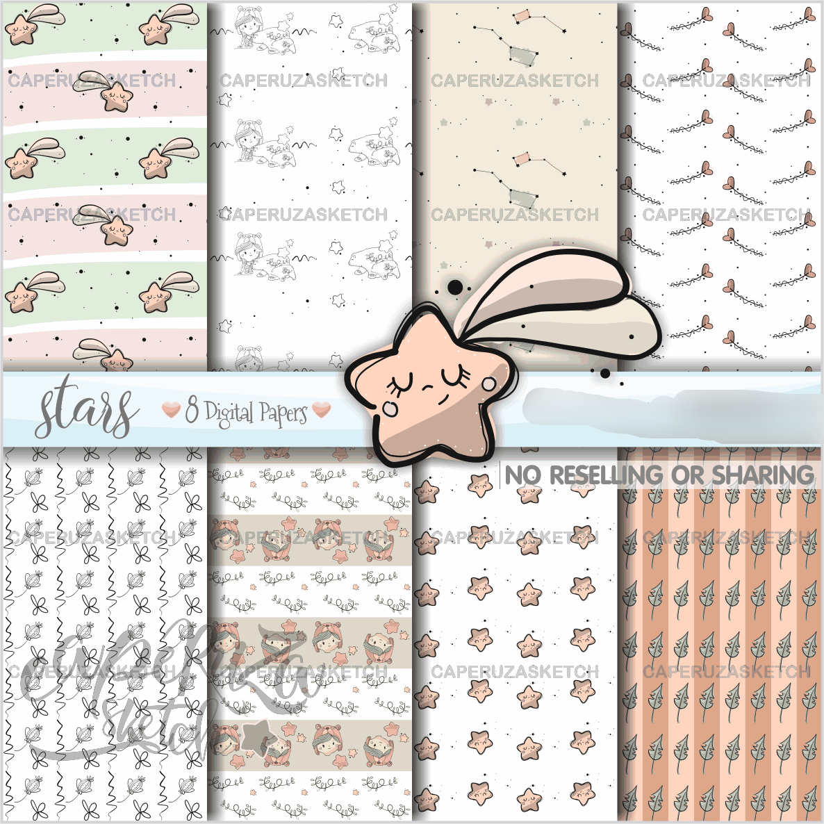 Stars Papers Kit Digital Papeis Esquilo - Imagem 1