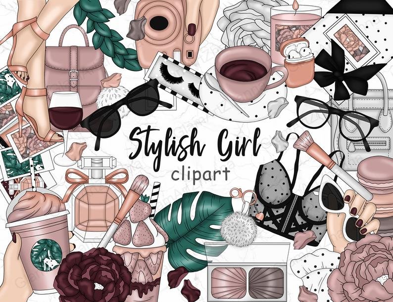 Stylish Girl Arquivo Kit Digital Acessórios Ferminino - Imagem 1