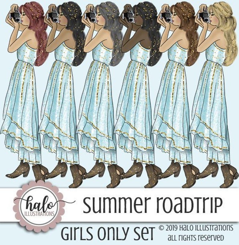 Summer Roadtrip Girls Only-Halo Arquivo Kit Digital Fotografa - Imagem 1