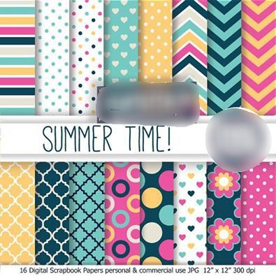 Summer Time Kit Digital Papeis Verão - Imagem 1