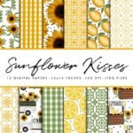 Kit Digital Papeis Flores Girassol