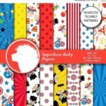 Kit Digital Papeis Super Herois Baby