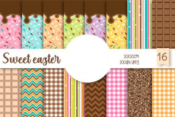 Sweet Easter Kit Digital Papeis Doce Páscoa - Imagem 1